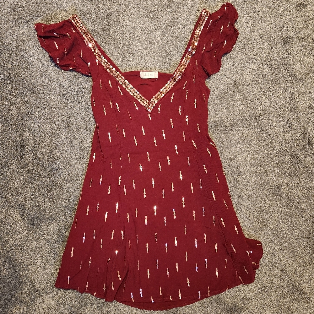 NWOT Altar'd State Dress with Gold Sequins